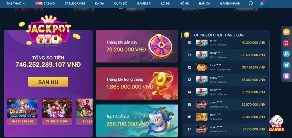Giao diện game bắn cá cụ thể của ricvip